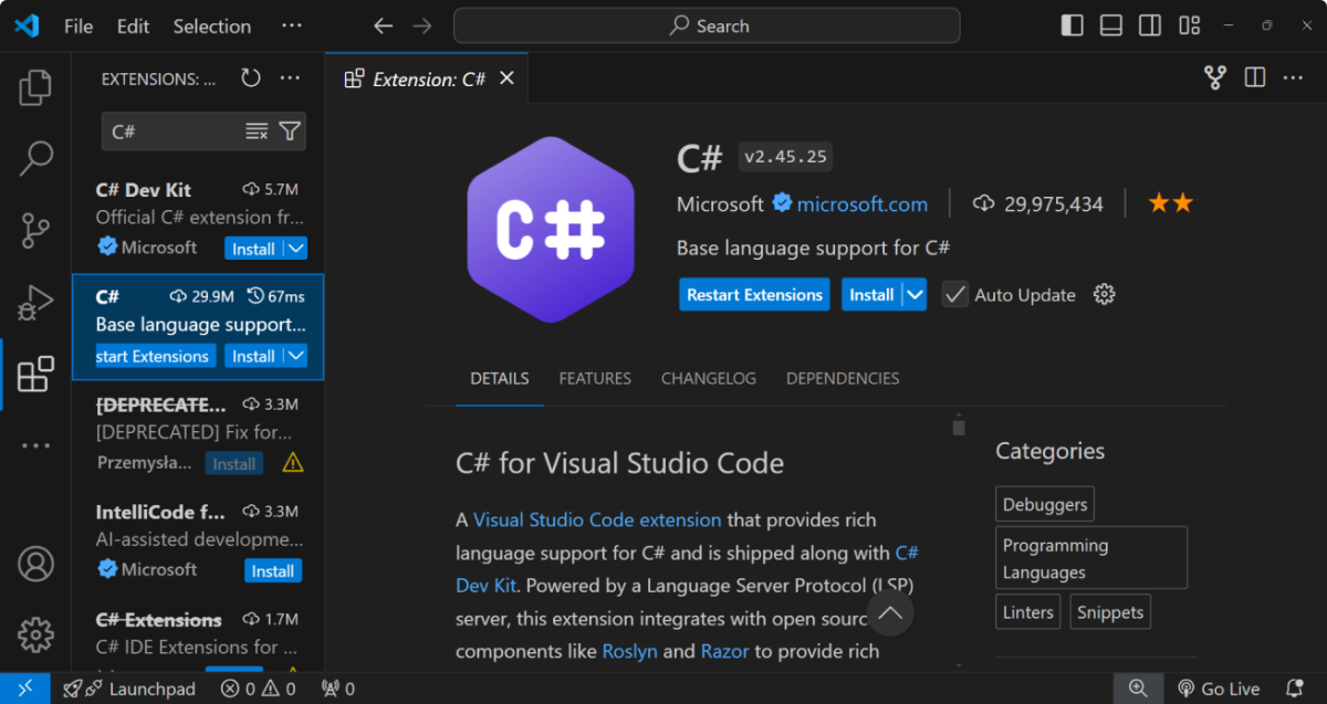 C# Extension by Microsoft C# Extension by Microsoft