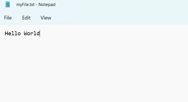 Writing text in a File the method writes text in a file
