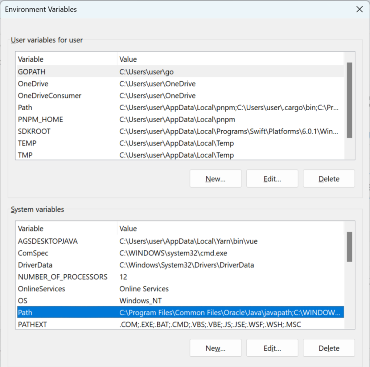 System Variable System Variable