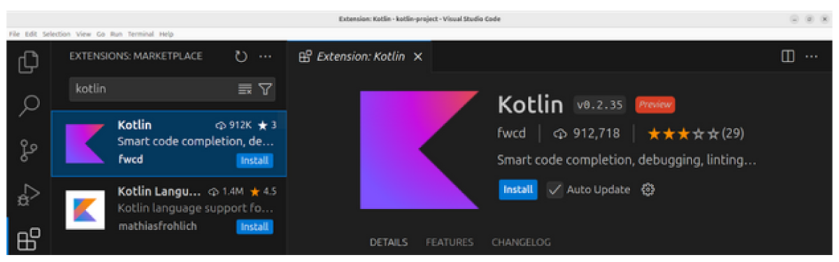 Install Kotlin VS Code Extension Install Kotlin VS Code Extension