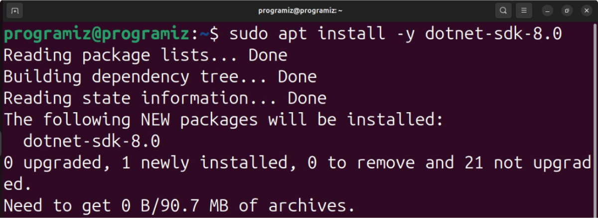 Install .NET SDK in ubuntu Install .NET SDK in ubuntu