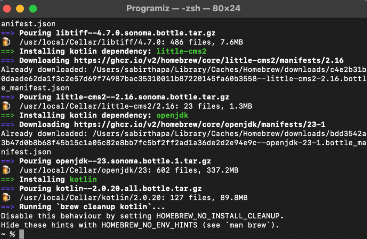 Kotlin Installation on Mac Kotlin Installation on Mac