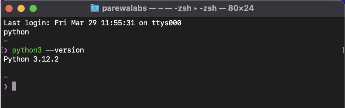 Python Installation Verification for Mac Python Installation Verification for Mac