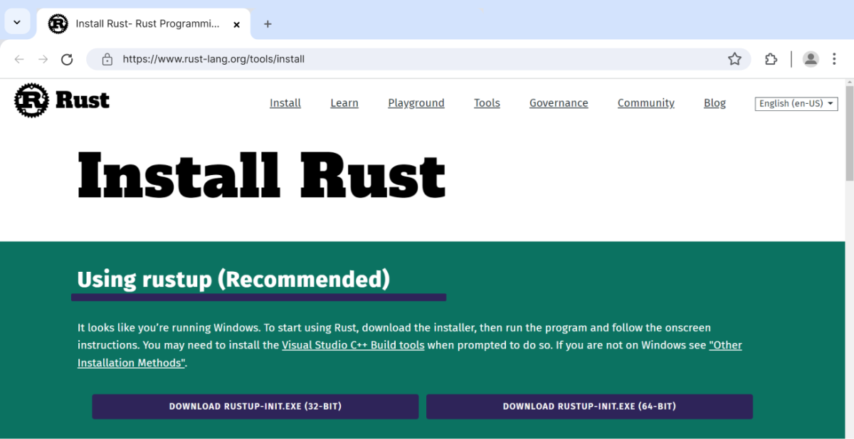 Rust Download Page Rust Download Page